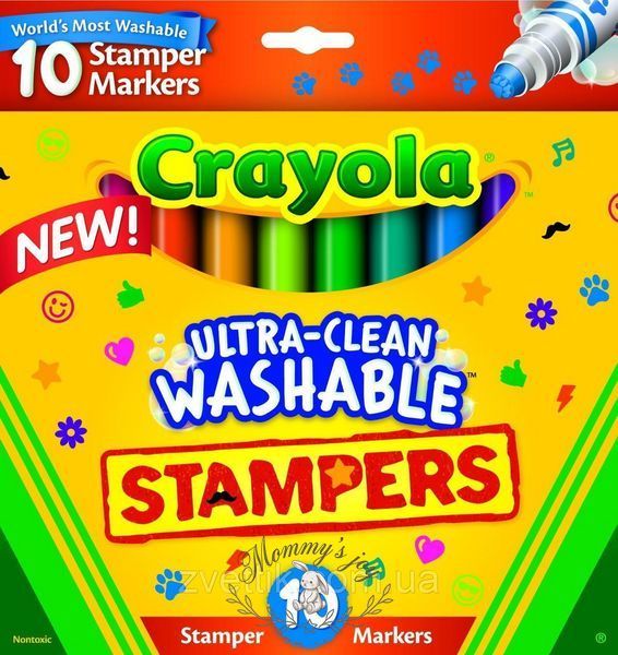 Crayola ультра смываемые Фломастеры-штампы маркеры Ultra clean Washable Markers 2056288057 фото