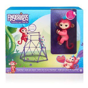 Полная Распродажа Интерактивная ручная обезьянка WowWee Fingerlings с площадкой Jungle Gym Playset 2056287142 фото