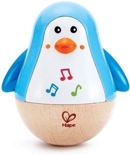 Розпродаж Hape Дерев'яна музична іграшка-Неваляшка "Музичний пінгвін" E0331A фото