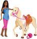 Ігровий набір Barbie Верхова їзда з Барбі брюнеткою і конем FXH14 фото 1