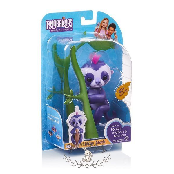 Интерактивный ручной ленивец Кингсли WowWee Fingerlings 2056287145 фото