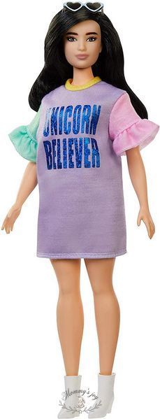 Лялька Модниця Barbie Fashionistas Туніка з рюшами пампушка Mattel FBR37/FXL60 фото