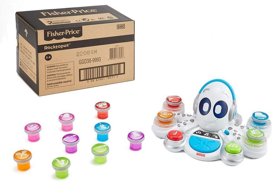Розвиваюча інтерактивна іграшка Навчальний Восьминіг Роктопус Fisher-Price Mattel зі світловим ефектом FWF9 фото