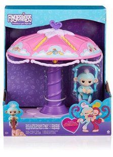 Карусель с интерактивной обезьянкой Абигель WowWee Fingerling Playset Twirl-A-Whirl Carousel 3736 фото
