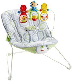 Крісло-гойдалка шезлонг Fisher-Price з вібрацією Геометрія Babys Bouncer Geo Me 2056287268 фото