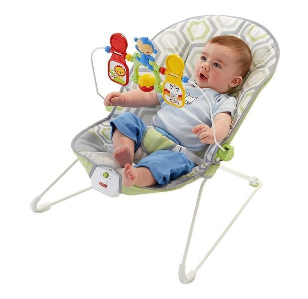Кресло-качалка шезлонг Fisher-Price с вибрацией Геометрия Baby&acute;s Bouncer Geo Me 2056287268 фото
