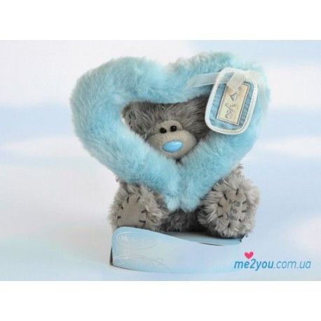 Плюшевий Ведмедик Тедді Me To You Teddy дивиться крізь блакитне серце I Love you (G01W2002) G01W2002 фото