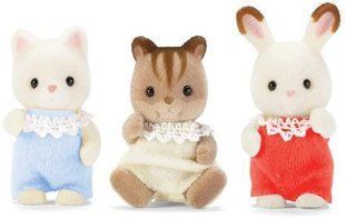 Оригінал Ігровий набір Sylvanian Families Малюки друзі кролик,білченя,кошеня (1571)/ Calico Critters CC1571 фото