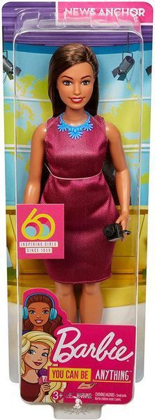Лялька Mattel Barbie брюнетка пишна Я можу бути телеведуча з мікрофоном із серії 60-річчя компанії GFX27 фото