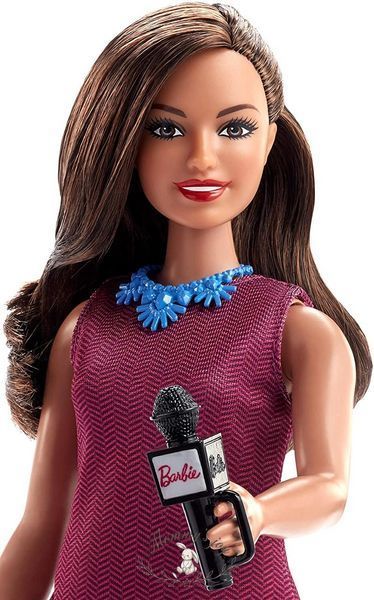 Лялька Mattel Barbie брюнетка пишна Я можу бути телеведуча з мікрофоном із серії 60-річчя компанії GFX27 фото
