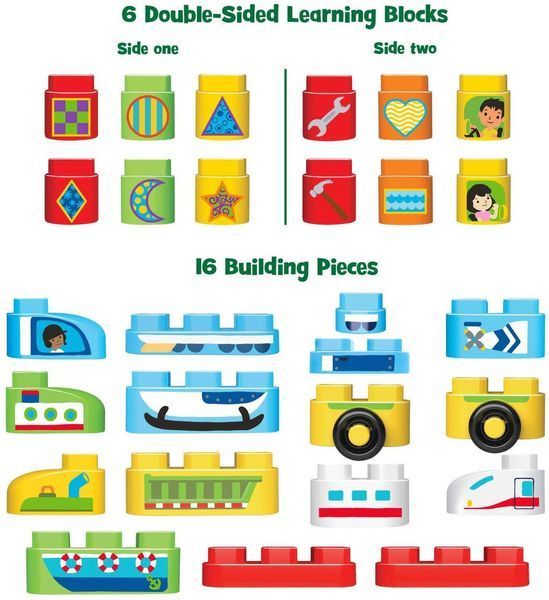 Конструктор великий для малюків LeapFrog LeapBuilders Soar and Zoom Транспортні засоби 80-605700 фото