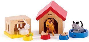 Деревянный игровой набор Hape family pets Семья домашних животных питомцы E3455 фото
