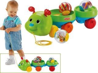 Гусениця-каталка з диво-кульками "Тягни-обертай" Fisher-Price (Ж4507) Roll-a-Rounds Pull & Spin Caterpillar J450 Ж4507 фото