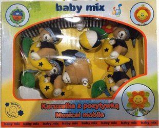 Музична карусель-мобіль на ліжечко Baby Mix &laquo;Ведмедики&raquo; 1302 фото