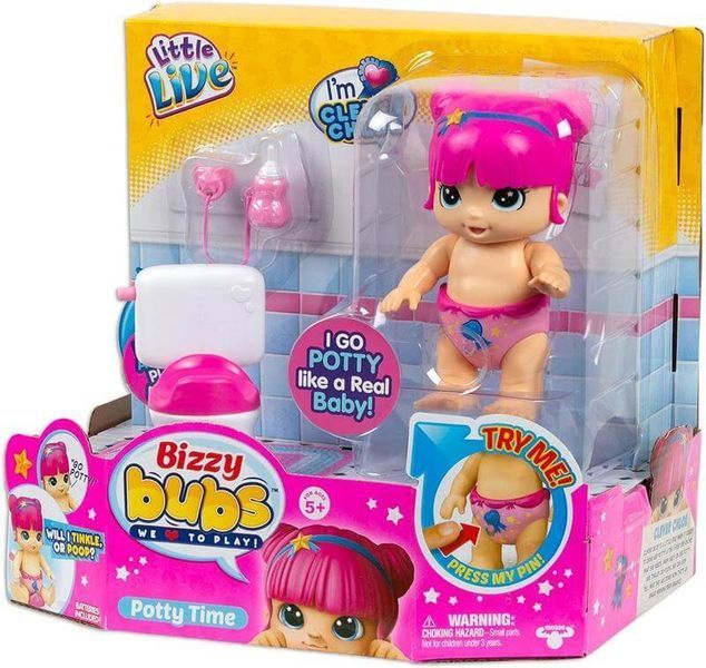 Інтерактивна лялька Moose Little Live Bizzy Bubs Chloe ходить на горщик 28754 фото