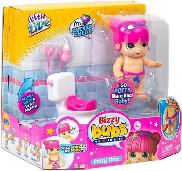 Інтерактивна лялька Moose Little Live Bizzy Bubs Chloe ходить на горщик 28754 фото