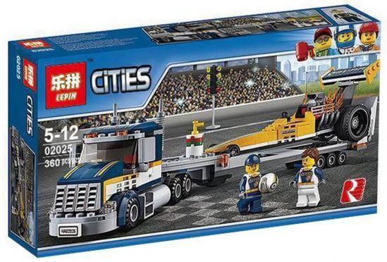 Конструктор lepin 02025 &laquo;грузовик для перевозки драгстера&raquo; 360 деталей 2025 фото